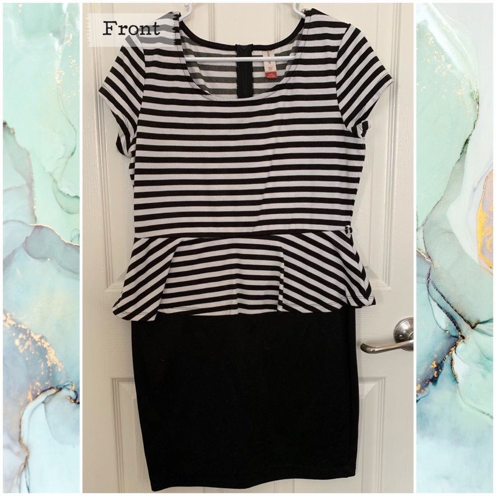 Striped Peplum Dress